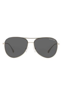 Michael Kors 59mm Aviator Sunglasses in Light Gold