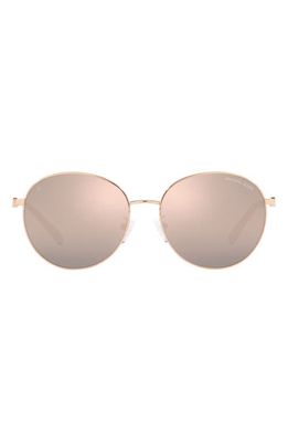 Michael Kors Alpine 57mm Polarized Round Sunglasses in Rose Gold