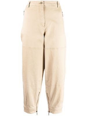Michael Kors ankle-zips tapered trousers - Brown