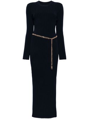 Michael Kors belted ribbed maxi dress - Blue