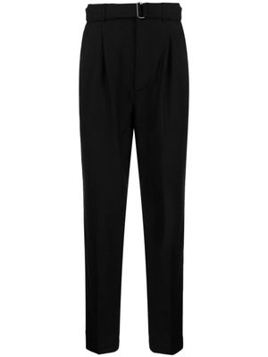 Michael Kors belted tapered-leg trousers - Black