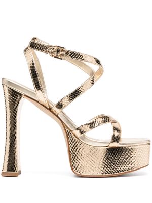 Michael Kors buckle-fastening platform sandals - Gold