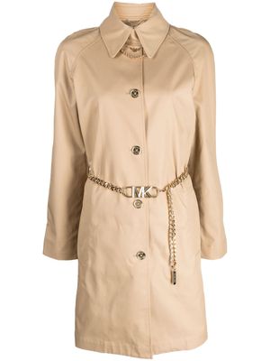 Michael Kors chain-belt trench coat - Brown