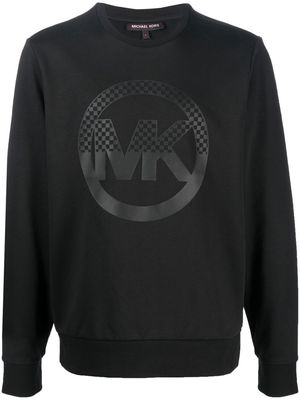 Michael Kors checkerboard logo-print crew-neck sweatshirt - Black