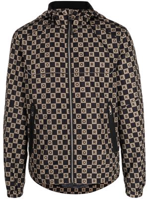 Michael Kors checkerboard-print zipped jacket - Black