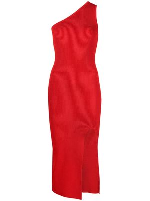 Michael Kors Collection asymmetric one-shoulder knitted dress - Red