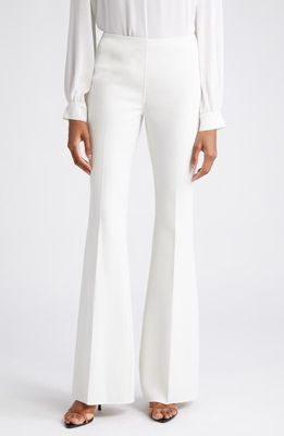 Michael Kors Collection Brooke Stretch Wool Flare Leg Pants in Ivory