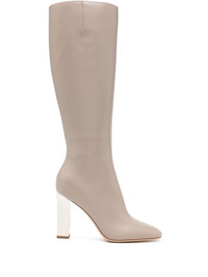 Michael Kors Collection Carly Runway 100mm leather boots - Grey