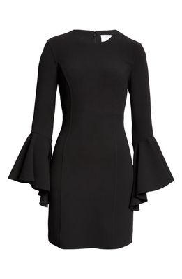 Michael Kors Collection Flare Cuff Stretch Wool Sheath Dress in Black