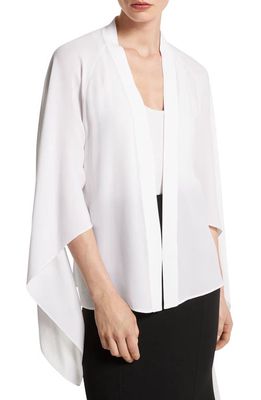Michael Kors Collection Flare Sleeve Silk Blouse in Optic White