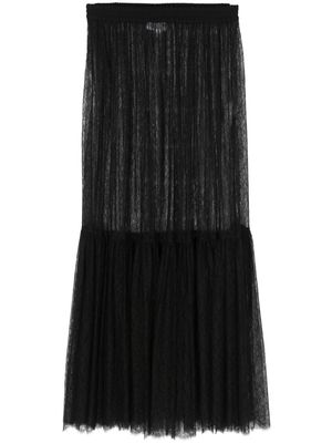 Michael Kors Collection floral-lace sheer skirt - Black