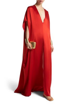 Michael Kors Collection Hammered Satin Caftan in 602 Poppy