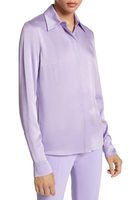 Michael Kors Collection Hansen Charmeuse Button-Up Shirt in Freesia