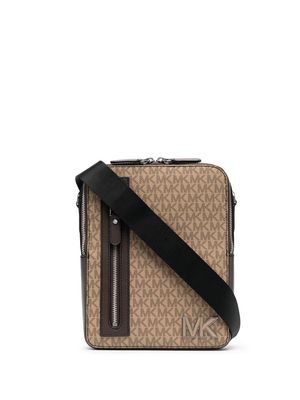 Michael Kors Collection Hudson monogram crossbody bag - Brown