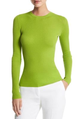Michael Kors Collection Hutton Cashmere Rib Sweater in 301 Lime