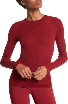 Michael Kors Collection Hutton Cashmere Rib Sweater in Merlot
