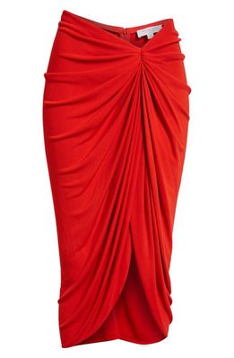 Michael Kors Collection Jersey Pareo Midi Skirt in 602 Poppy