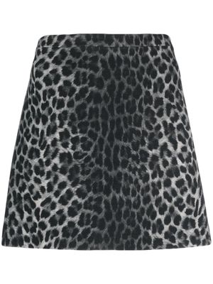 Michael Kors Collection leopard-print A-line miniskirt - Grey