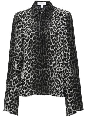 Michael Kors Collection leopard-print silk shirt - Grey
