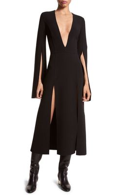 Michael Kors Collection Long Sleeve Stretch Wool Slice Dress in Black