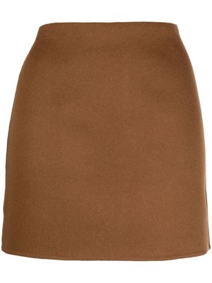 Michael Kors Collection Melton virgin wool skirt - Brown