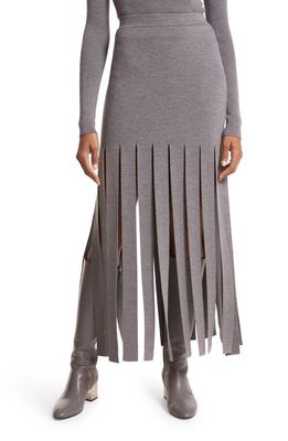 Michael Kors Collection Merino Wool Blend Streamer Skirt in Banker Melange