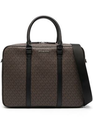 Michael Kors Collection monogram-pattern leather tote bag - Brown