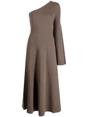 Michael Kors Collection one-shoulder knitted dress - Brown