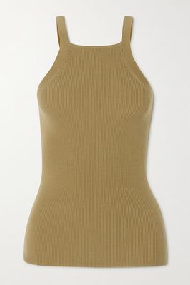 Michael Kors Collection - Ribbed Merino Wool-blend Tank - Neutrals
