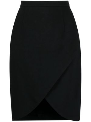 Michael Kors Collection Sablé asymmetric crepe pencil skirt - Black
