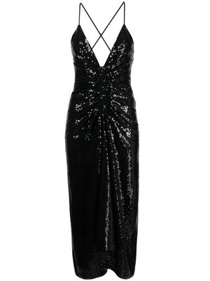 Michael Kors Collection sequin-embellished cascade dress - Black