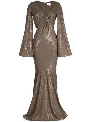 Michael Kors Collection sequinned fishtail gown - Brown