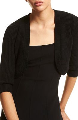 Michael Kors Collection Shaker Stitch Cashmere Shrug in 001 Black