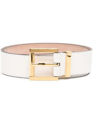 Michael Kors Collection smooth-grain leather belt - White