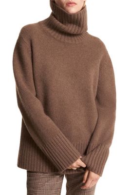 Michael Kors Collection Wool & Angora Turtleneck Sweater in Mocha Melange
