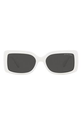 Michael Kors Corfu 56mm Rectangular Sunglasses in White