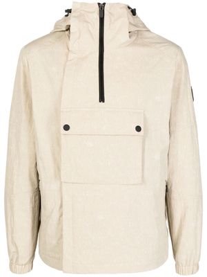 Michael Kors crinkled-finish hooded jacket - Brown