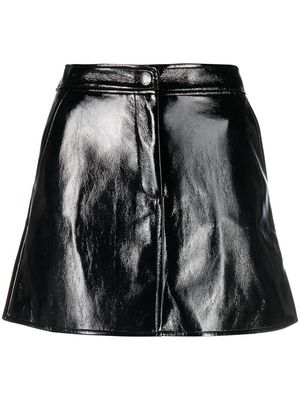 Michael Kors crinkled patent miniskirt - Black