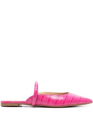 Michael Kors crocodile-embossed leather mules - Pink
