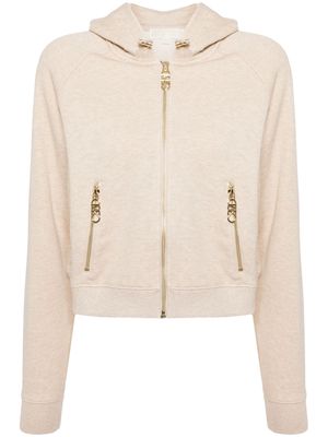 Michael Kors cropped cotton hoodie - Brown