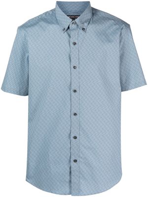 Michael Kors diamond-print short-sleeved shirt - Blue