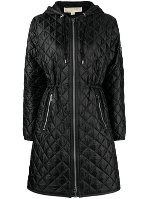 Michael Kors diamond-quilted hooded jacket - Black