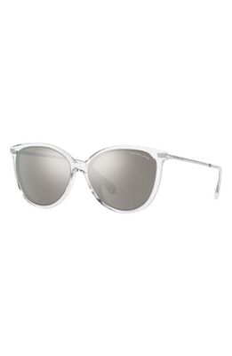 Michael Kors Dupont 58mm Cat Eye Sunglasses in Silver Mirror