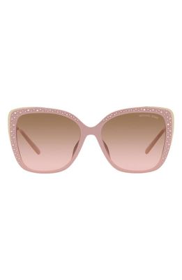 Michael Kors East Hampton 56mm Square Sunglasses in Brown Pink