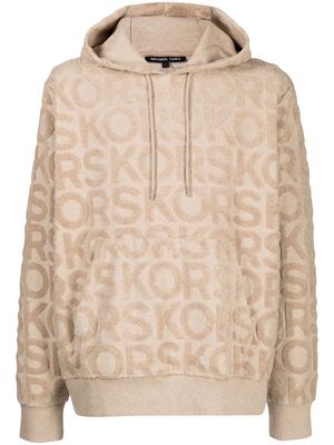 Michael Kors embossed-logo print hoodie - Neutrals