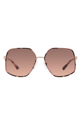 Michael Kors Empire 59mm Gradient Butterfly Sunglasses in Rose Gold