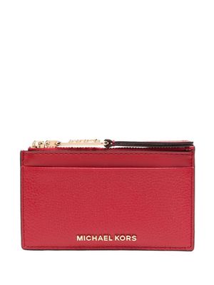 Michael Kors Empire-logo leather card holder - Red