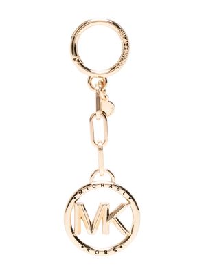 Michael Kors engraved-logo keyring - Gold