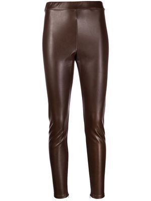 MICHAEL KORS faux-leather high waisted leggings - Brown