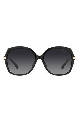 Michael Kors Geneva 56mm Round Polarized Sunglasses in Black